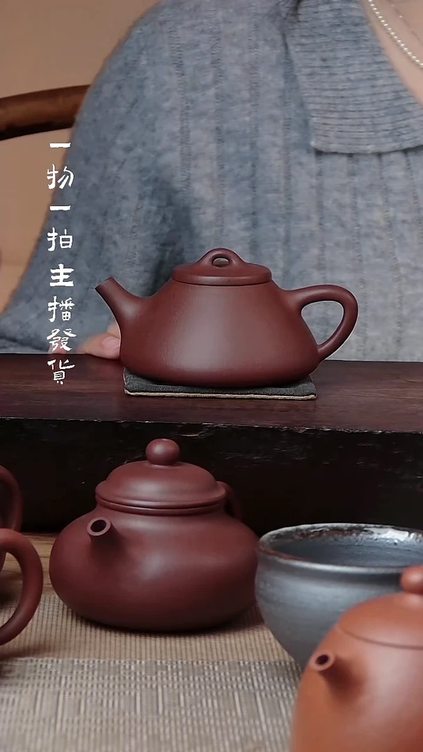 茶壶紫砂紫泥半手工子冶石瓢150cc