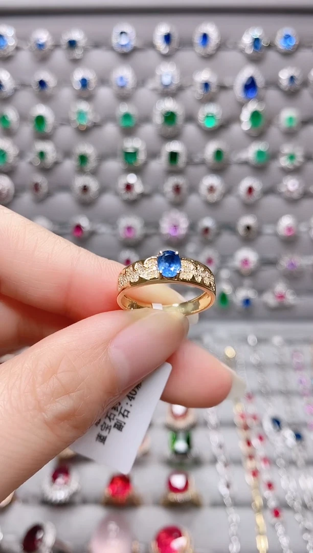 【闪购商品】蓝宝石18K金戒指18K金镶嵌.
