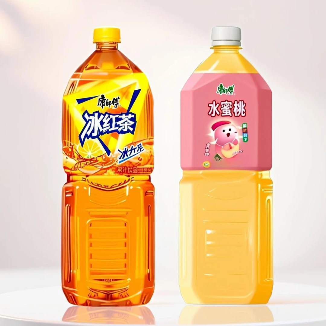 康师傅冰红茶2l升水蜜桃茉莉蜜茶绿茶整箱大瓶装鲜果橙冰糖330ml