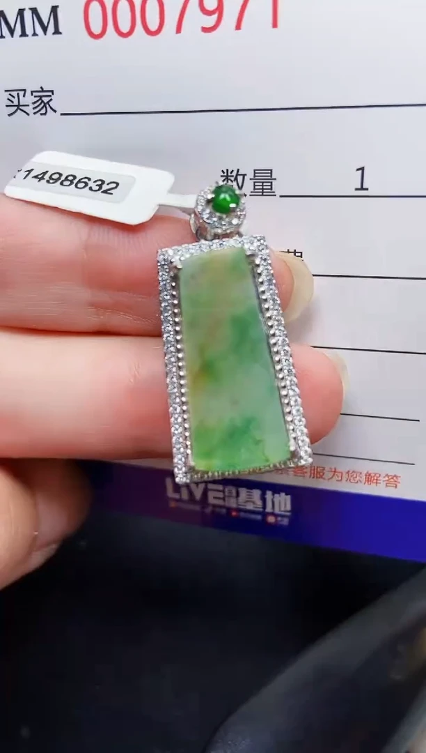 翡翠银S925镶嵌颈饰7971