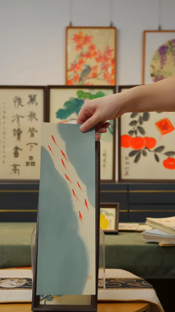 国画13*40不落名绘画带框发货 710