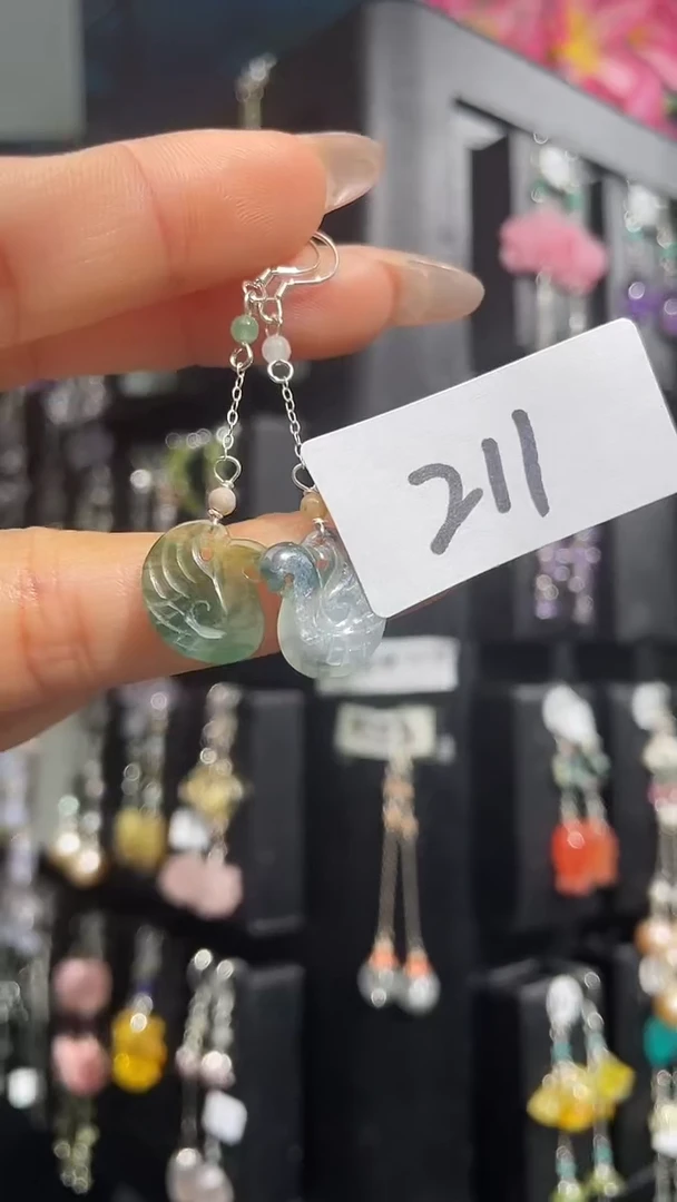 银S925镶嵌耳饰紫晶喜欢拍