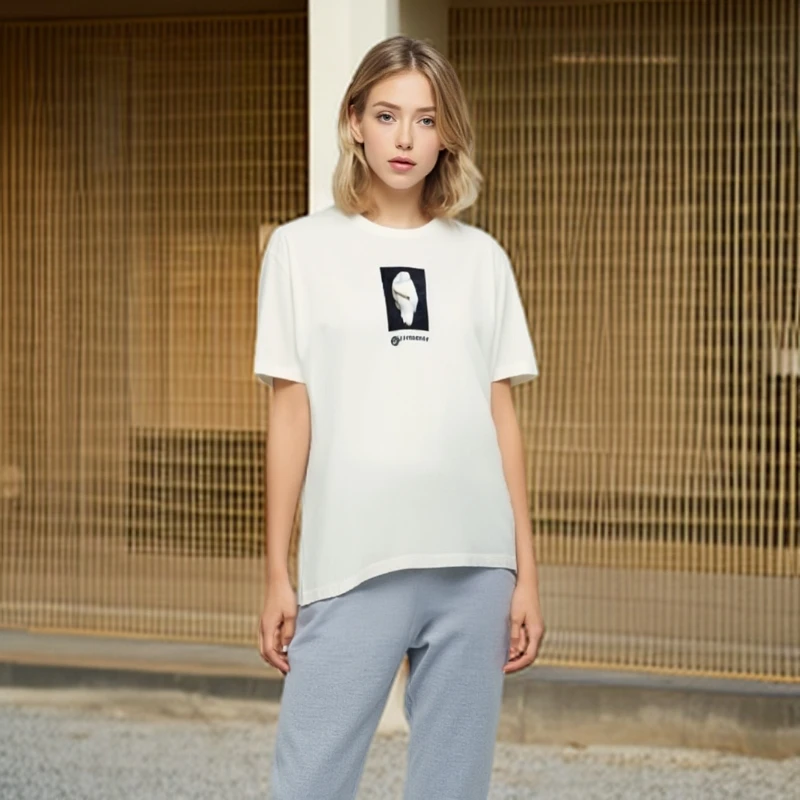 95新 BURBERRY/博柏利 T恤/天鹅印花圆领T恤/时尚/S码/8096651