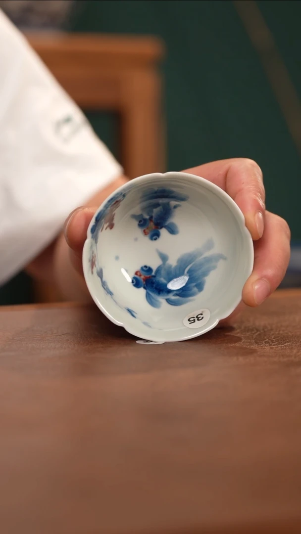 晓月庐（林月红）紫藤龙晴葵口杯