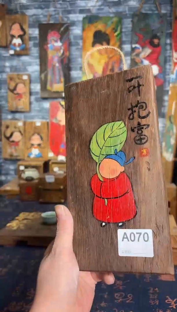 风化老门板丙烯画