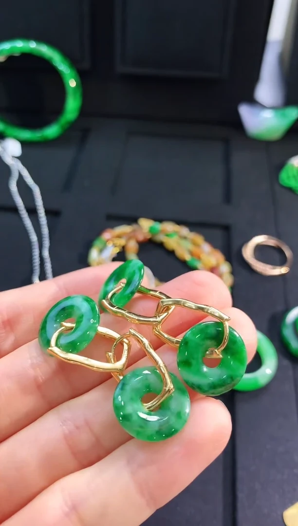 【闪购商品】翡翠耳饰银S925镶嵌耳饰（多样性发货发一对）