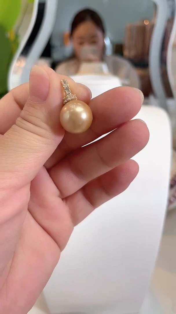 吊坠(不含链)未镶嵌淡水珍珠13mm+黄色系万能扣59