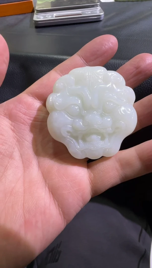 吊坠(不含链)未镶嵌和田玉天泰白玉皮带扣（产地直发）
