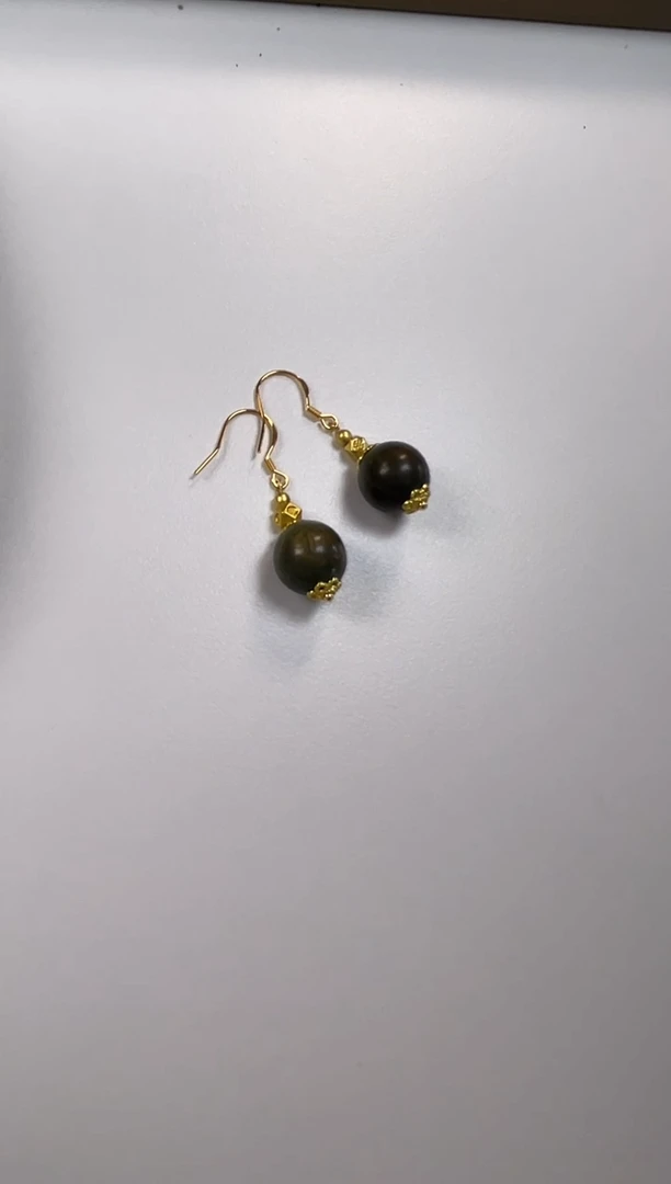 顺**存珐琅绿檀耳坠设计款