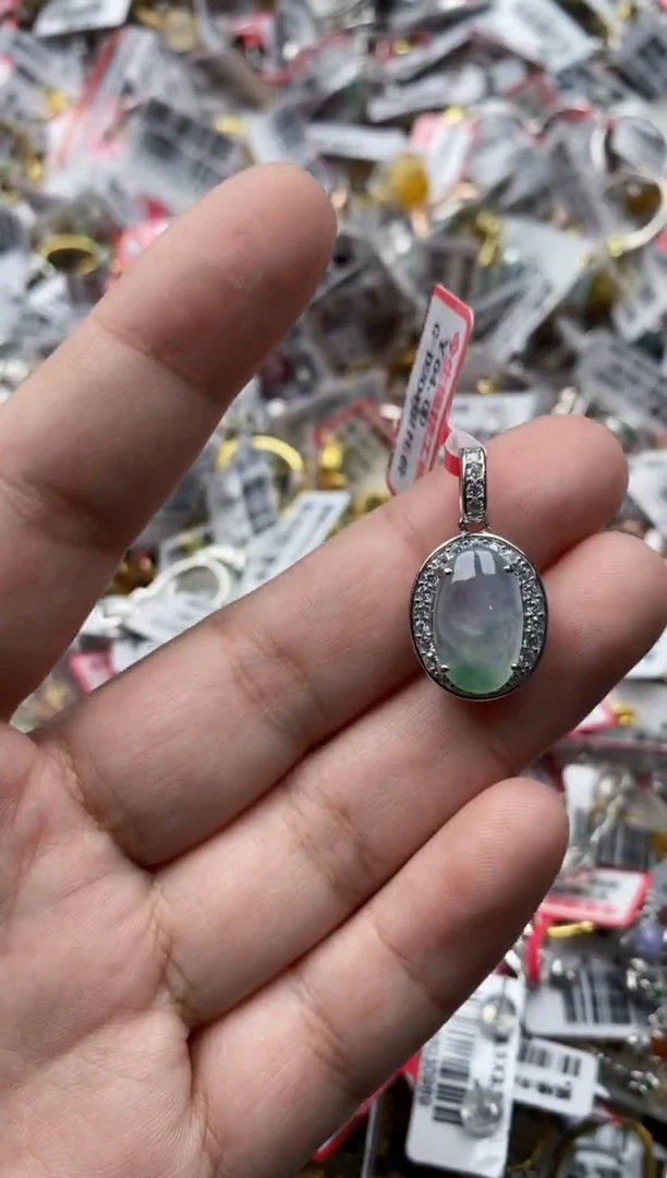 【闪购商品】翡翠戒指银S925镶嵌6666---2