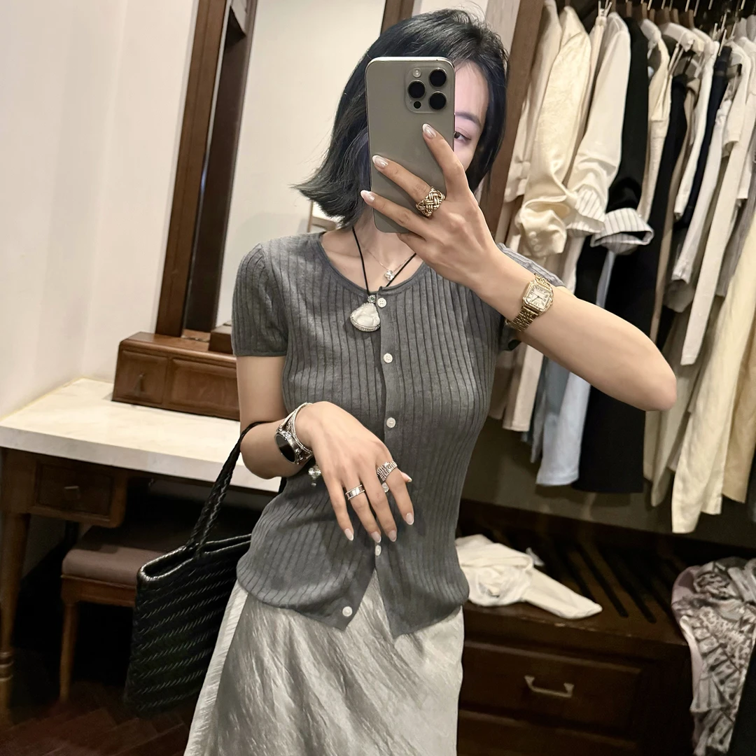 TheLOE/莱赛尔三醋酸凉感透气针织开衫#LE-BK15