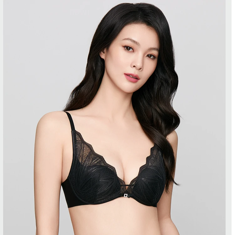 安莉芳蕾丝内衣女小胸聚拢上托无钢圈文胸EBW0886