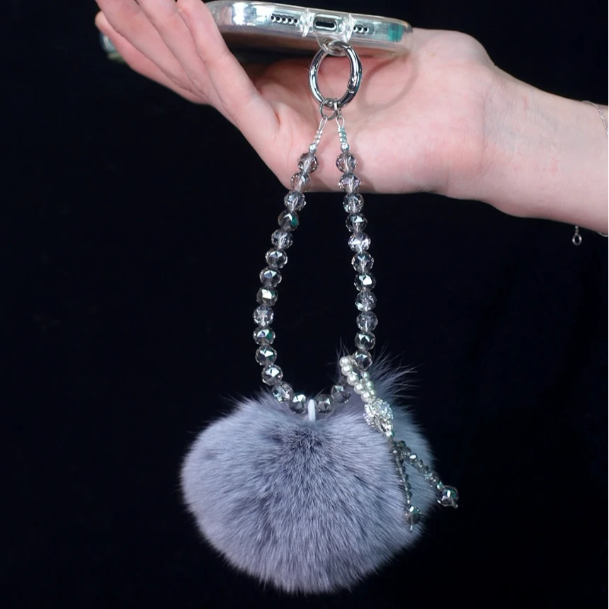 XX312【月暮】手机链挂饰高级感水晶珠子手链条挂绳带夹