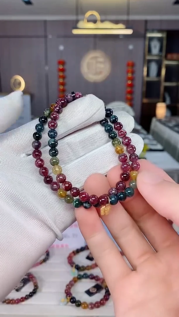 单圈手串5mm+未镶嵌碧玺（多样性发一条）xion