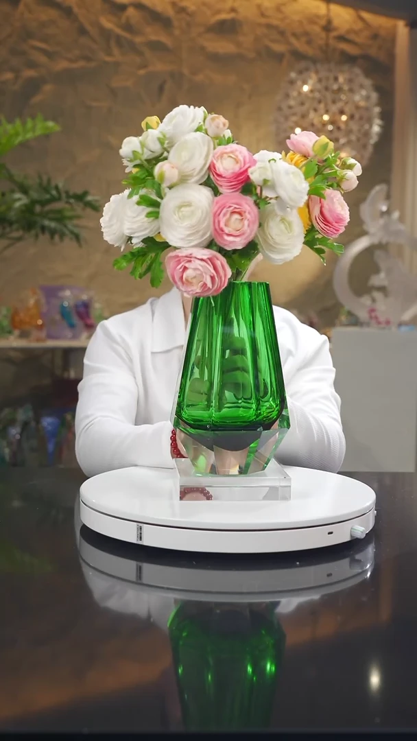 陶瓷福利祖母绿切面花瓶