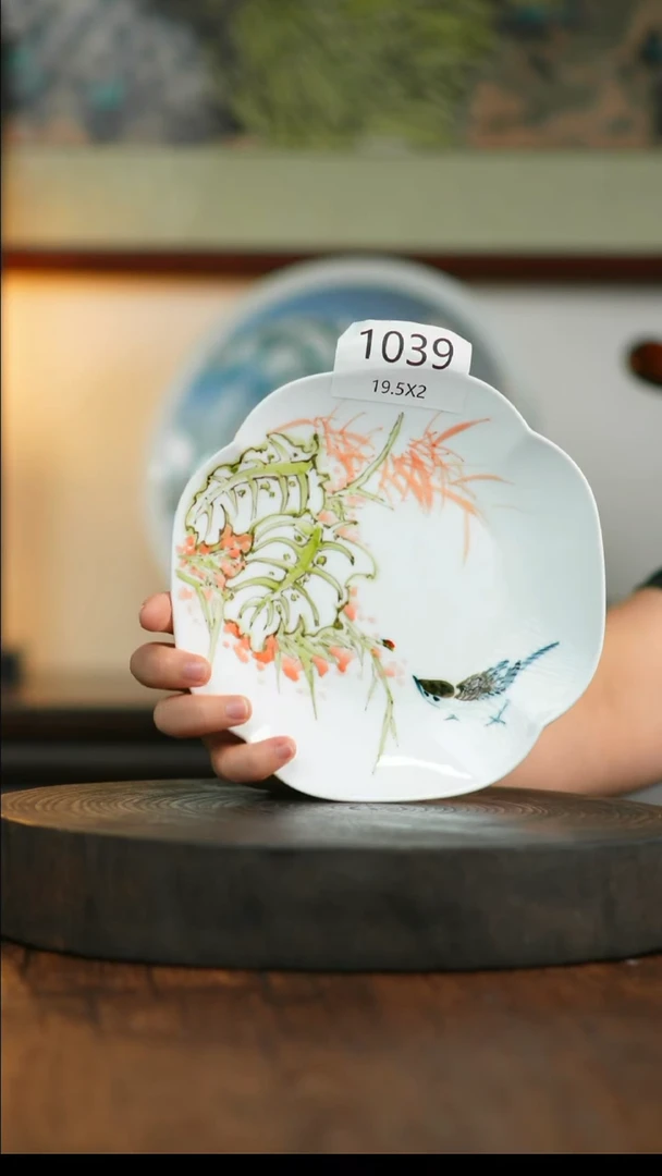 盘景德镇釉下五彩手绘餐具1039