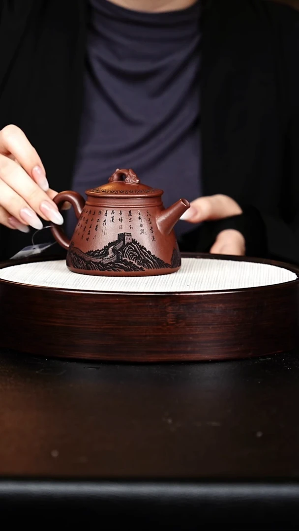 茶壶紫砂高石瓢 红皮龙