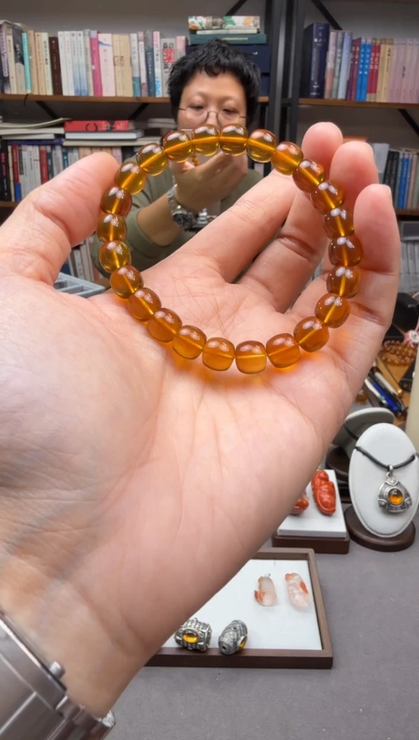 琥珀颈饰未镶嵌老型手串8+