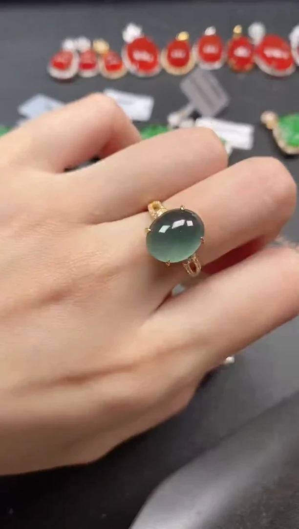 银S925镶嵌戒指翡翠5111