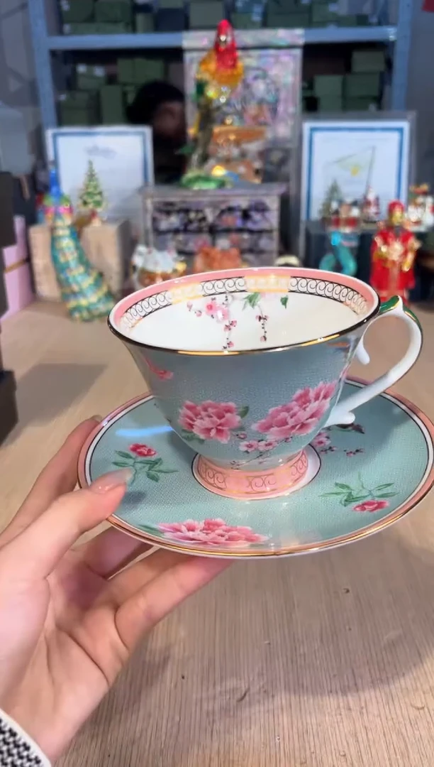 【闪购商品】杯227牡丹一杯一碟（蓝）
