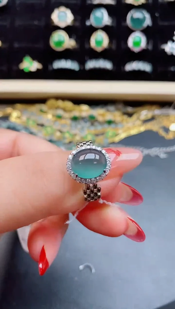 【闪购商品】翡翠戒指银S925镶嵌50800