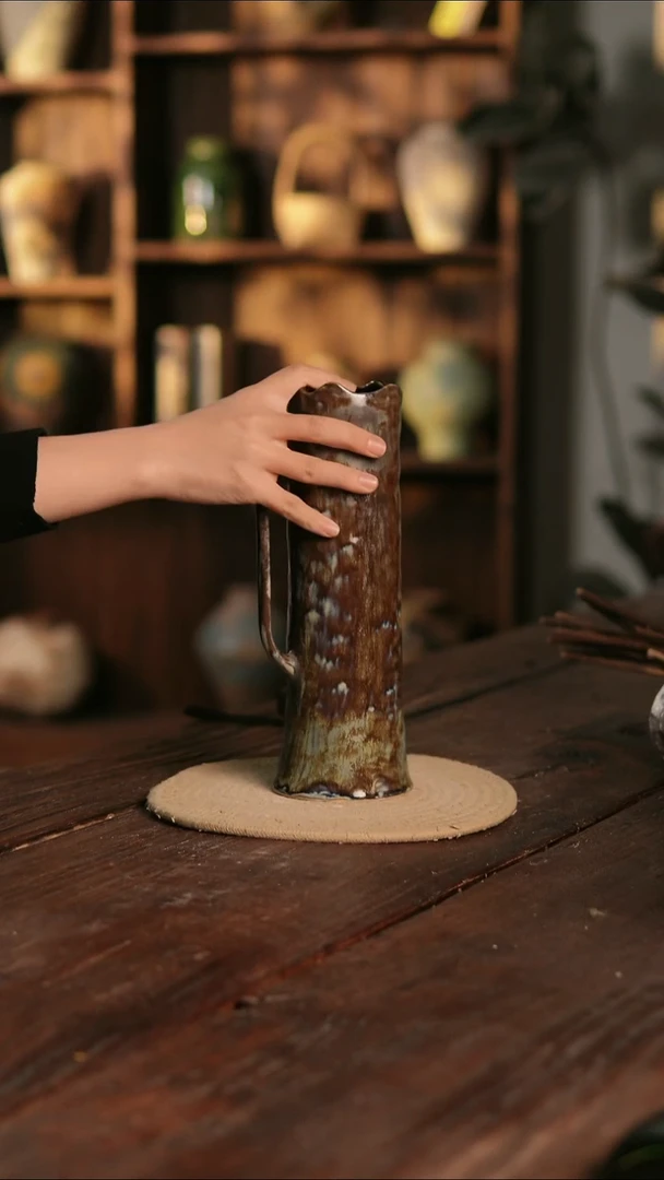 摆件27-395 陶瓷花器高26口径7