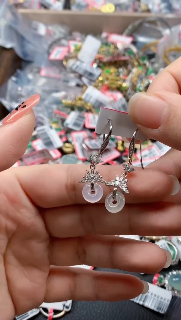 银S925镶嵌戒指翡翠天然A货缅甸翡翠