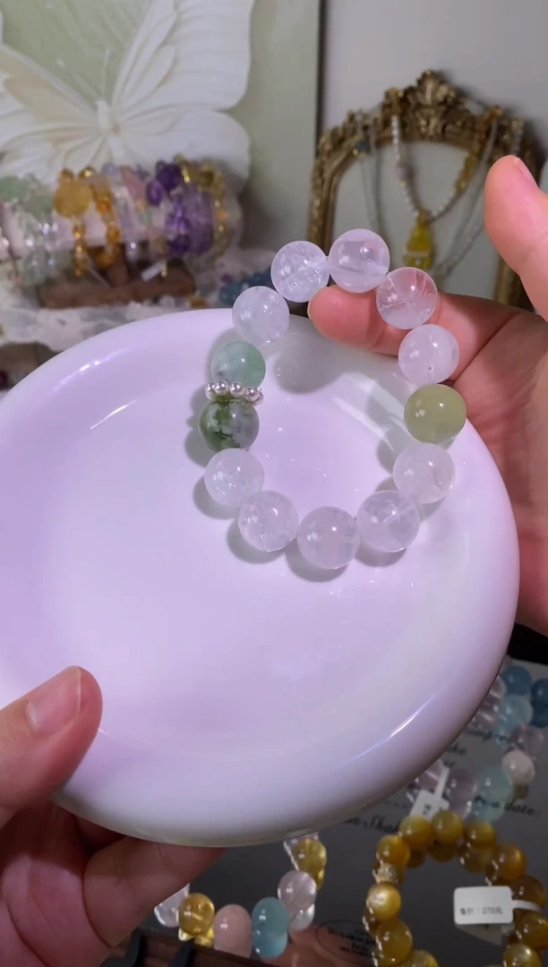 未镶嵌手串水晶白幽灵设计款