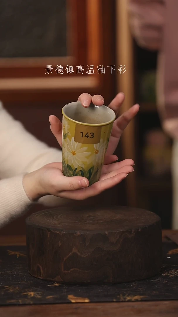 陶瓷景德镇高温釉下手绘陶瓷@L143@