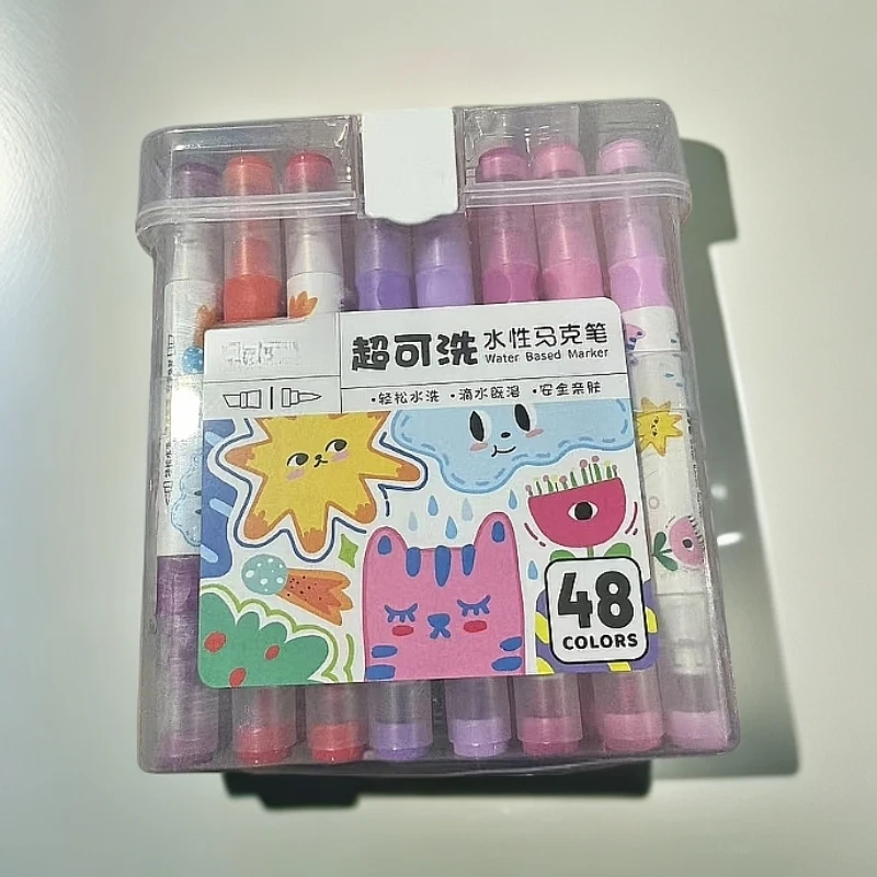 掌握48色马克笔小学生美术专用涂鸦彩色马克笔
