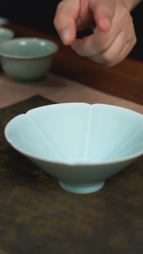 粉青高足盆15口径