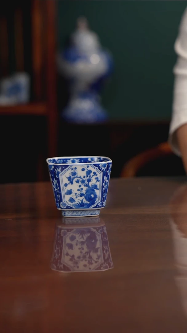 ᯤ****得晓月柴窑 花卉杯