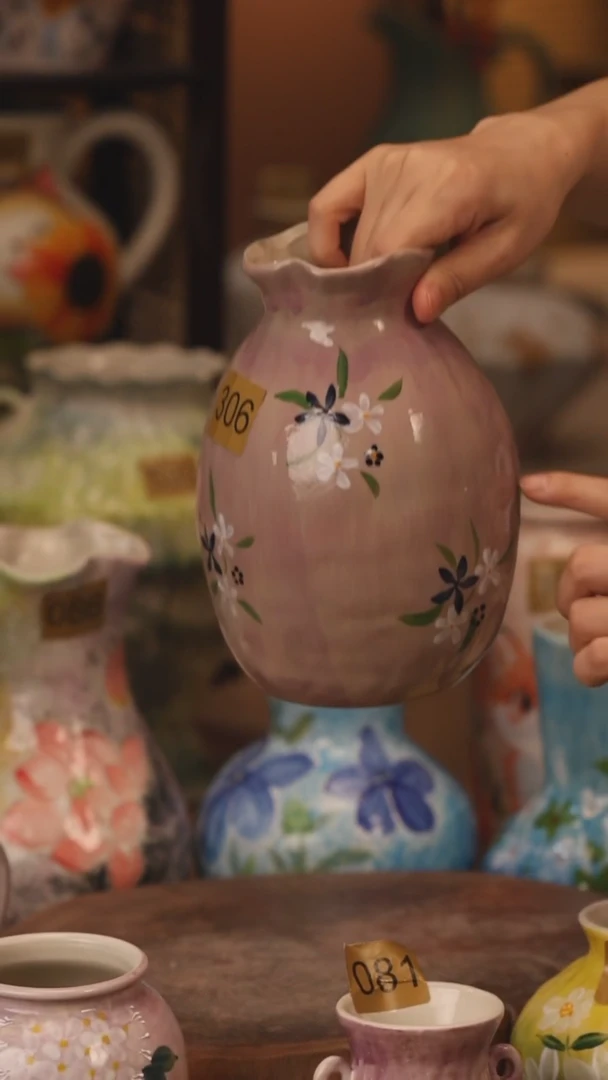 陶瓷306景德镇设计师手作花器摆件侘寂风