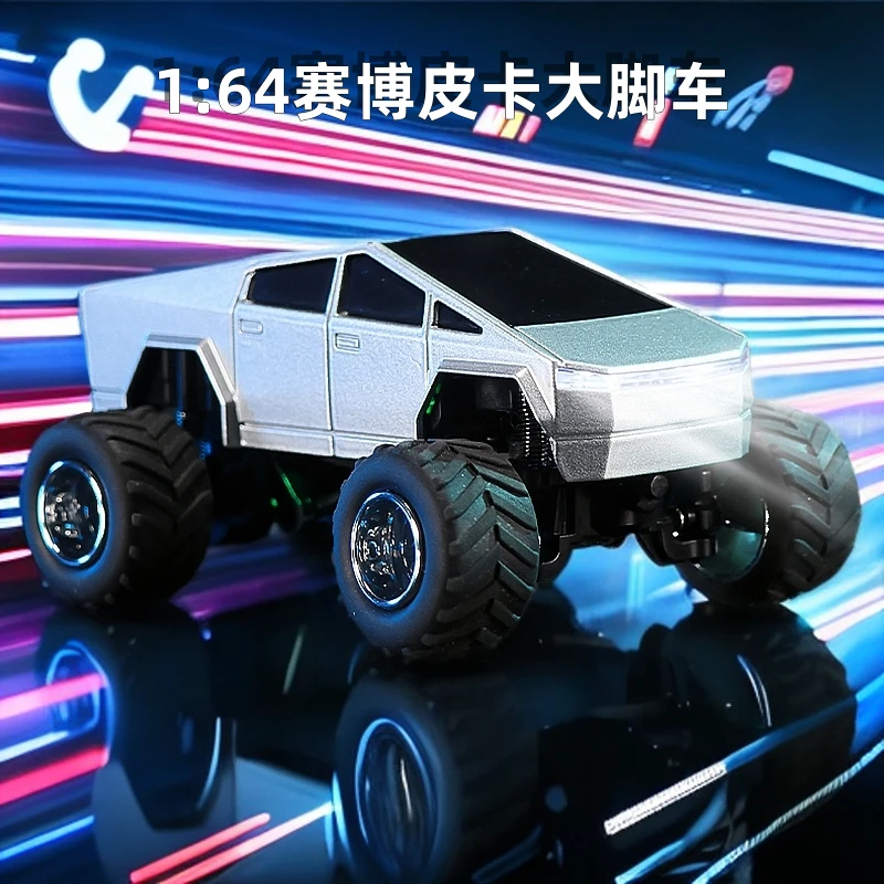 【梦翼】赛博皮卡RC大脚怪合金遥控车合金外壳手机蓝牙遥控小型汽车