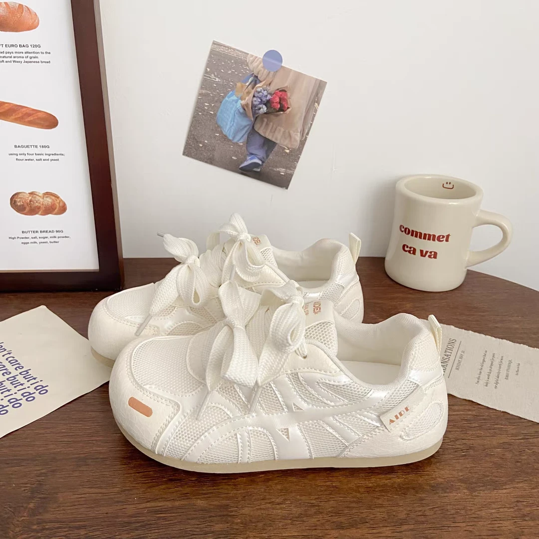 小白鞋女款2025新款夏季透气网鞋薄款运动鞋软底不累脚德训鞋休闲