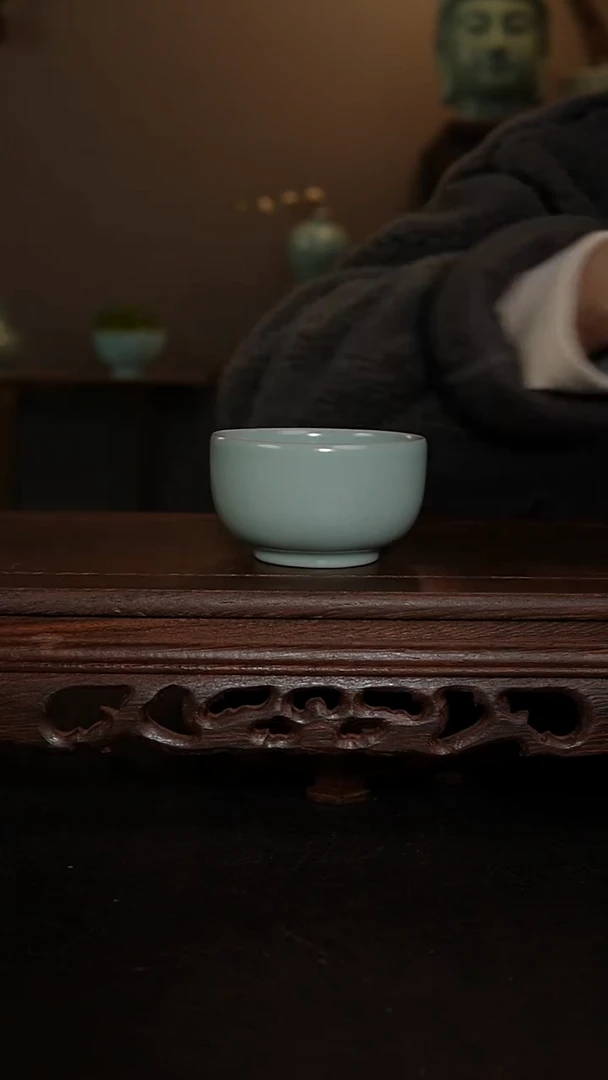 摆件瓷仿古手工罗汉杯