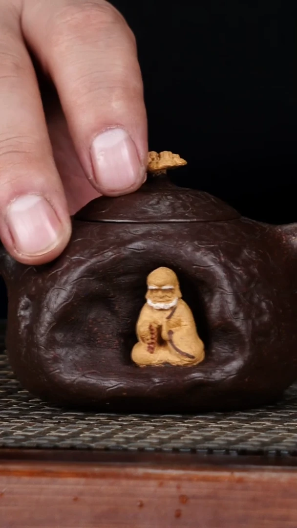 茶壶紫砂原矿紫朱泥达摩供春120cc