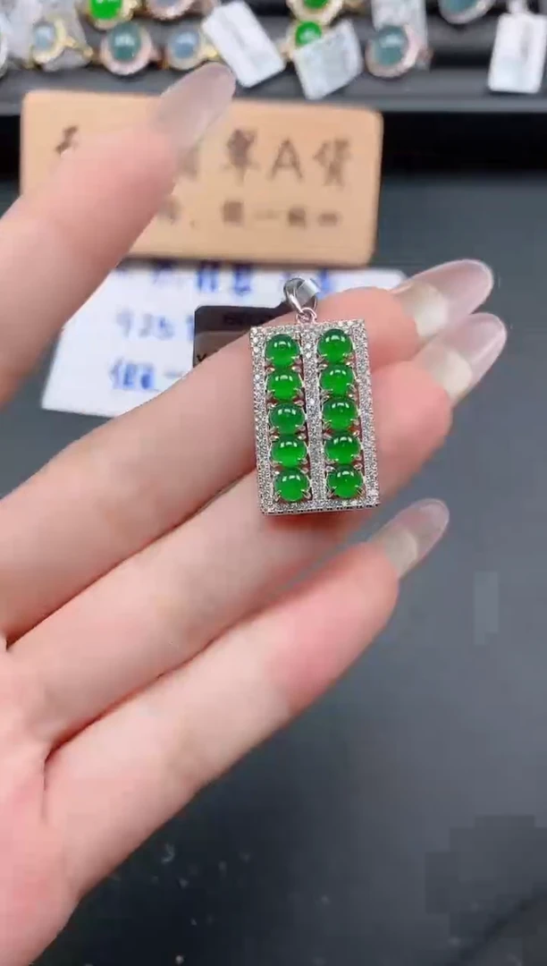银S925镶嵌戒指翡翠11