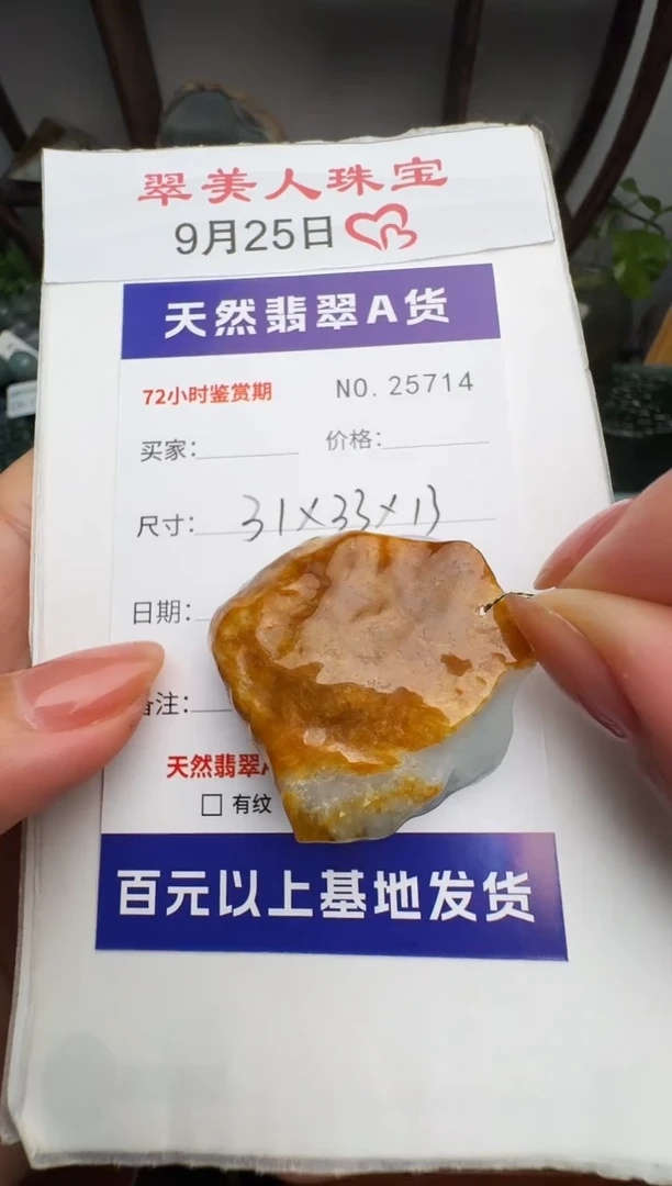 颈饰未镶嵌翡翠原石25714