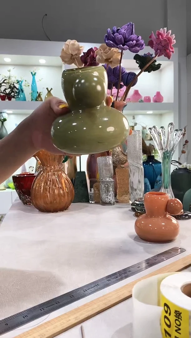 慕忆家手作琉璃花瓶瑕