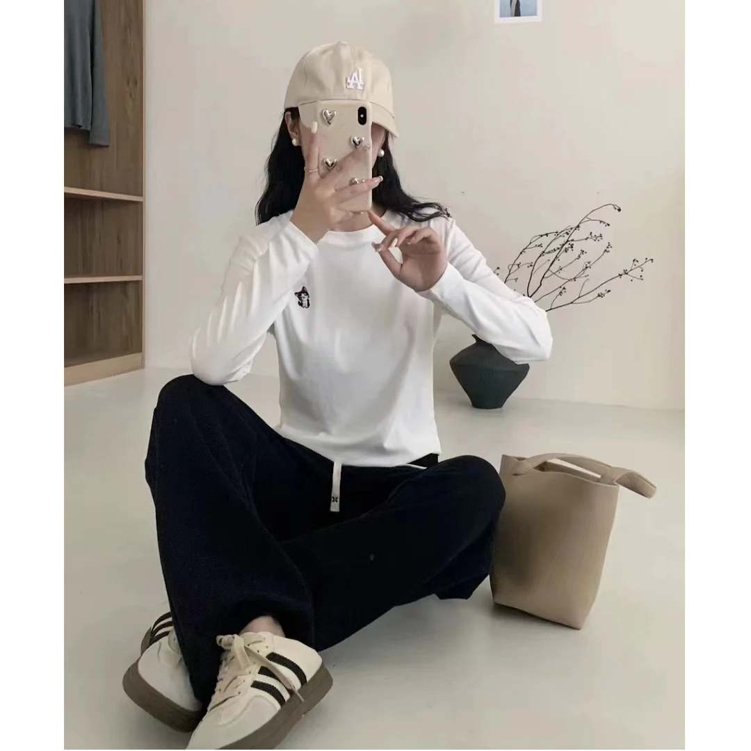 【清仓福利】春款时尚百搭休闲简约刺绣水溶细羊小猫726