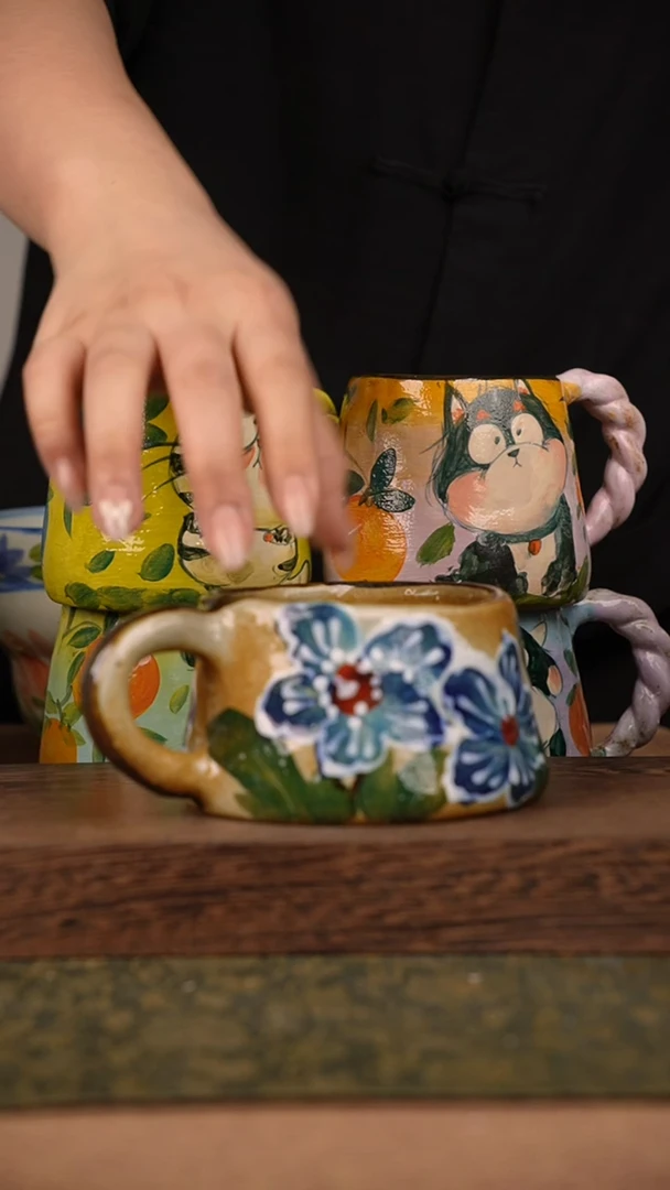 摆件泥垚手作 景德镇手工手绘器物