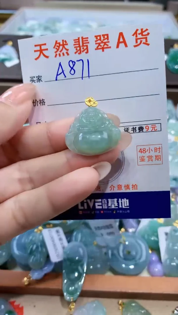 颈饰未镶嵌翡翠天然缅甸翡翠A货挂件