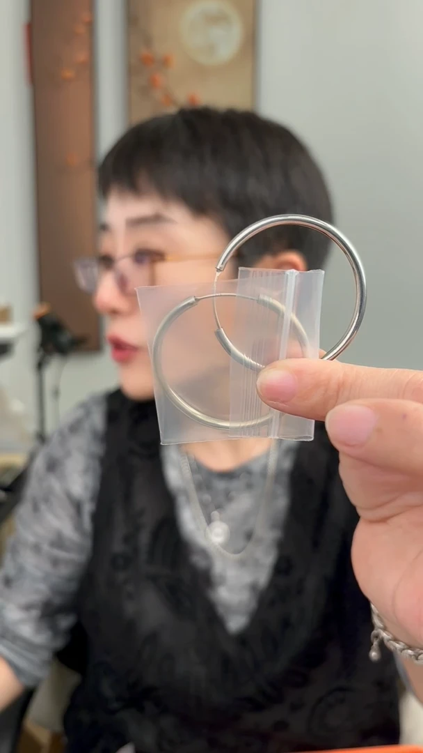 无925银光面大圈4.5厘米51