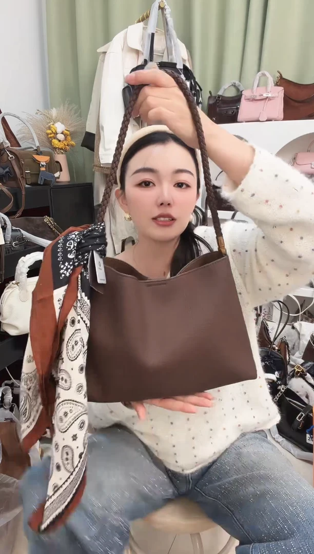 真皮带丝巾手编肩带