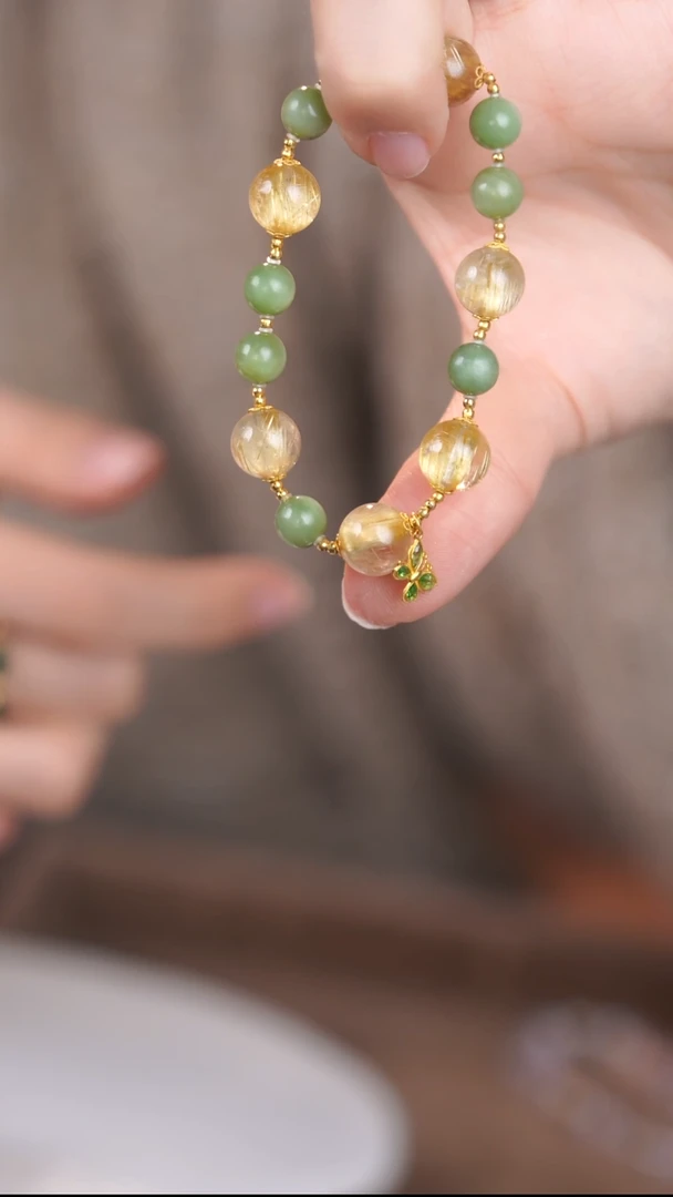 18K金镶嵌手链水晶@