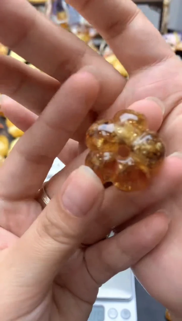 未镶嵌琥珀珠宝奇石024琥珀蜜蜡花粉有纹小坑介意勿拍