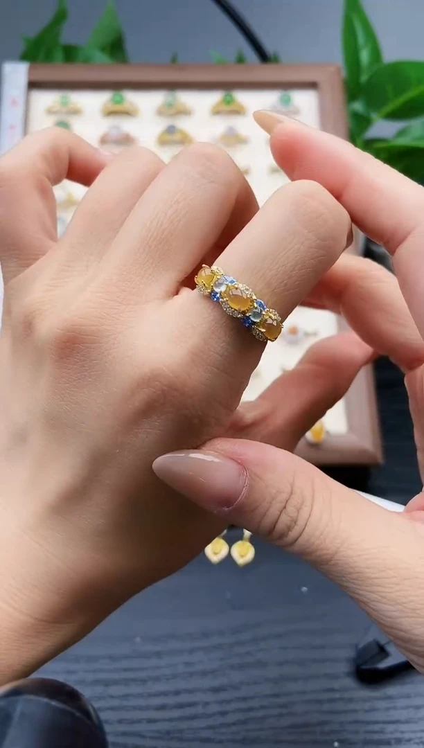 银S925镶嵌戒指翡翠12