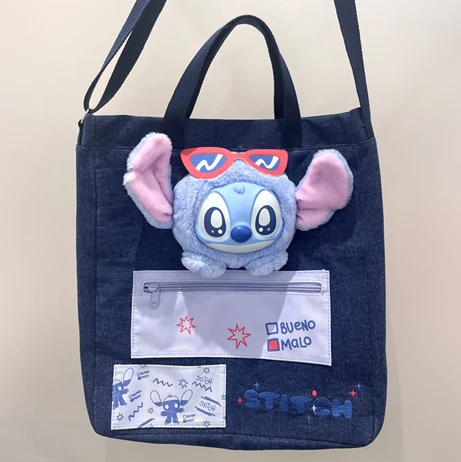 迪士尼史迪奇系列萌出头单肩包（深蓝）生日礼物儿童玩具