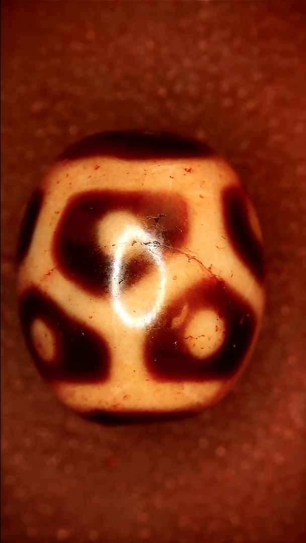 未镶嵌玛瑙/玉髓珠宝半成品上肯龟甲八眼达洛天珠12*14